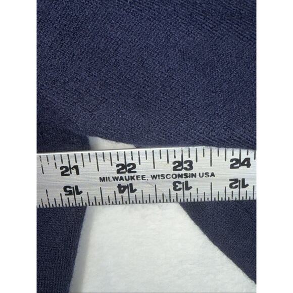 Fairway & Greene Italian Merino Wool Quarter Zip Sweater Large Blue Garden City - Picture 7 of 9